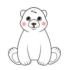 Outline bear concept. Charming and adorable character. Forest and wild life, dangerous predator. Mascot and toy for children. Graphic element for printing on fabric. Cartoon flat vector illustration