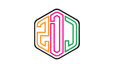 ZDJ three-letter polygon iconic logo design vector template, monogram, abstract, wordmark, letter mark, business, typography, flat, minimalist, brand, initial letter logo, symbol, geometric, isolated - obrazy, fototapety, plakaty