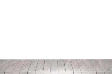 Wooden table, wood table top front view 3d render isolated