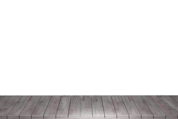 Wooden table, wood table top front view 3d render isolated