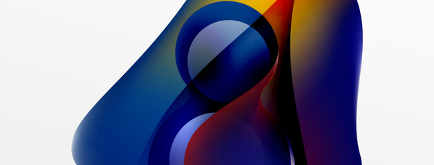 Fluid abstract background, round shapes and circle flowing design for wallpaper, banner, background or landing