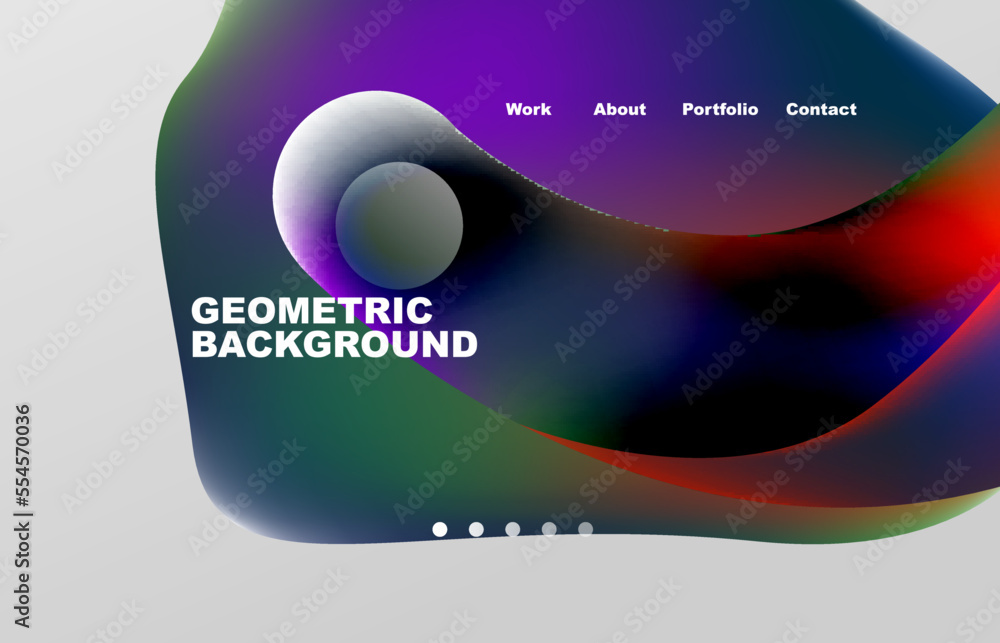 Fototapete Abstract liquid background for your landing page design. Web page for website or mobile app wallpaper