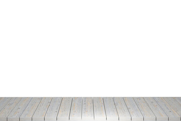 Fototapeta premium Wooden table, wood table top front view 3d render isolated