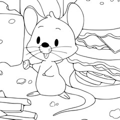 Mouse Caesar toon vector illustration isolated on white background.coloring book.coloring page.