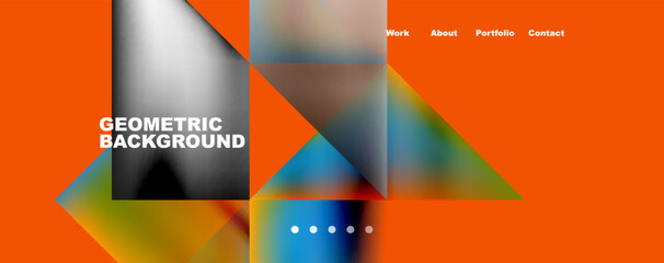 Trendy minimal geometric composition abstract background. Triangle fluid bright colors backdrop. Vector Illustration For Wallpaper, Banner, Background, Card, Book Illustration, landing page