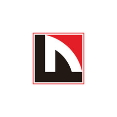 letter la square colorful geometric logo vector