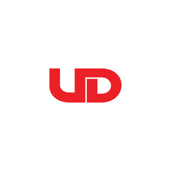 letter ud linked linear simple geometric logo vector