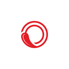 red chilli circle geometric simple logo vector