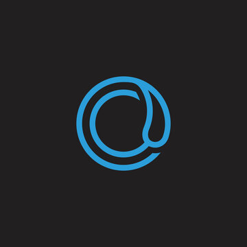 letter c circle outline drop water logo vector