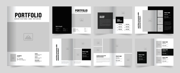  Architecture portfolio design and Interior portfolio template 