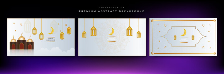 Ramadan background design with islamic decoration for greeting card. Vector illustration