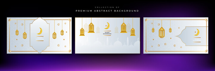 Ramadan background design with islamic decoration for greeting card. Vector illustration