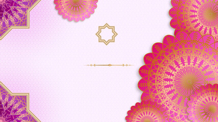 Fototapeta na wymiar Ramadan background design with islamic decoration for greeting card. Vector illustration