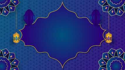 Ramadan background design with islamic decoration for greeting card. Vector illustration