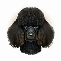 Poodle illustration for logo or design. Generative AI.