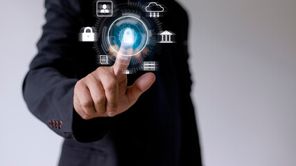 Cyber Protection Data Security Internet Privacy Internet technology concept on virtual screen.