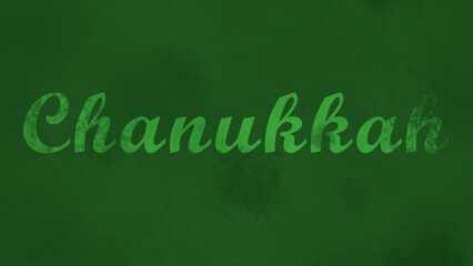 Chanukkah Greeting against Green Grunge Background