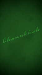 Green Grunge Phone Wallpaper with Chanukkah Greeting