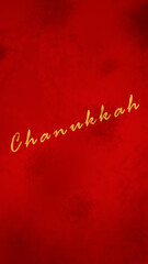 Red and Gold Grunge Phone Wallpaper with Chanukkah Heading