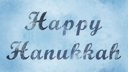 Fototapeta na wymiar Hanukkah Greeting against Blue Grunge Background