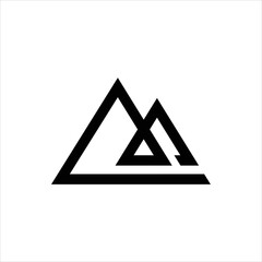 vector mountain icon shape with white background
