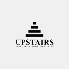 simple modern stair vector logo

