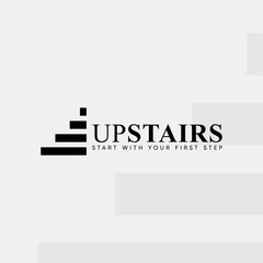 simple modern stair vector logo
