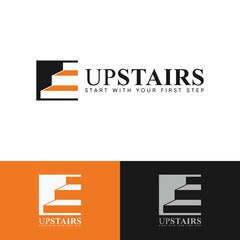 simple modern stair vector logo
