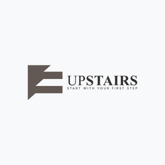 simple modern stair vector logo
