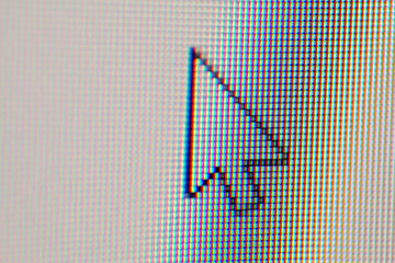LCD screens RGB pixels - mouse symbol on the screen - super macro