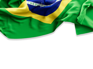 Brazil flag wrinkled isolated cutout