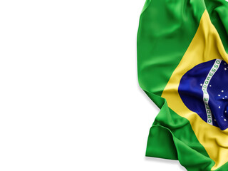 Brazil flag wrinkled isolated cutout
