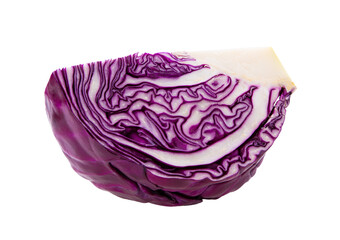 slice red cabbage  isolated on transparent png