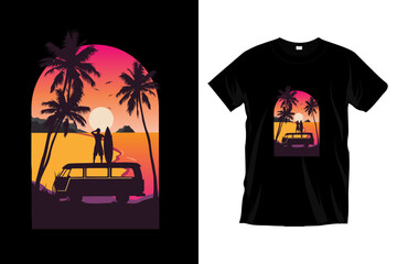 Surfing T-shirt Design Vector