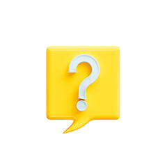 Question Mark 3D Render Cutout