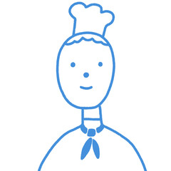 コック　料理人の人物イラスト　シェフ　飲食 調理　レストラン
男性　女性　ショートカット