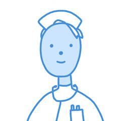 ナースの人物イラスト　医療　看護婦　看護師　介護士　病院　医療スタッフ　女性 男性　黒人　褐色人種　金髪　アジア人 