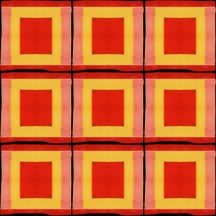 Fototapeta premium 3 by 3 red and yellow square designs