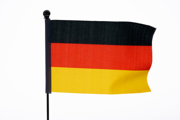 German flag waving on white background