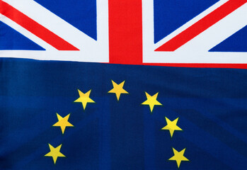 British and European Union flags together