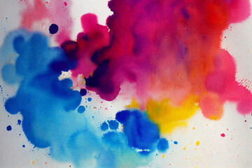 colorful watercolor paint paper background. Color explosion. Paint stains. Ink spots. Colorful splatter. Watercolor drops. Grunge colorful paint overlay. 