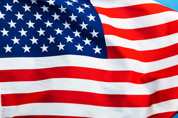 Close up of American flag background