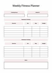 Weekly Fitness Planner