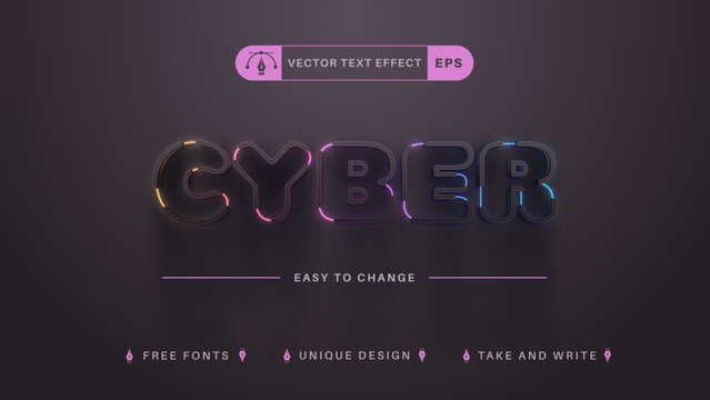 Cyber - Editable Text Effect, Font Style