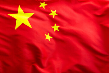 Close up of China flag background