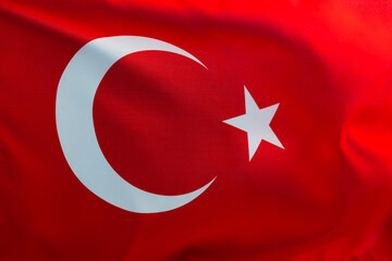 Close up of Turkish flag background