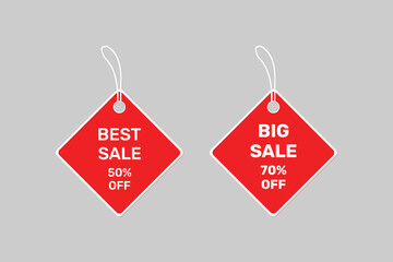 Realistic hanging sales label tags collection