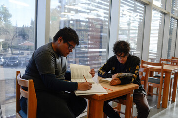 students studying in classroom