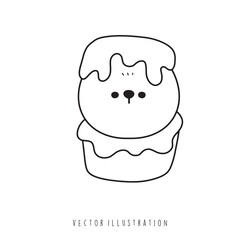 birthday bear outline