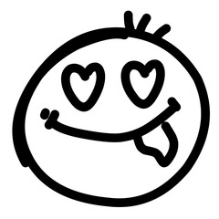 Hand drawn angry and smile emoji